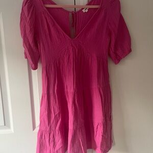 Aerie Bright Pink V-Neck Blouse